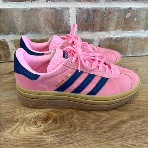 Adidas Gazelle Pink with Navy Stripes